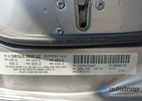 2015 Dodge Dart Se z USA, uszkodzony, nr VIN 1C3CDFAA1FD166187